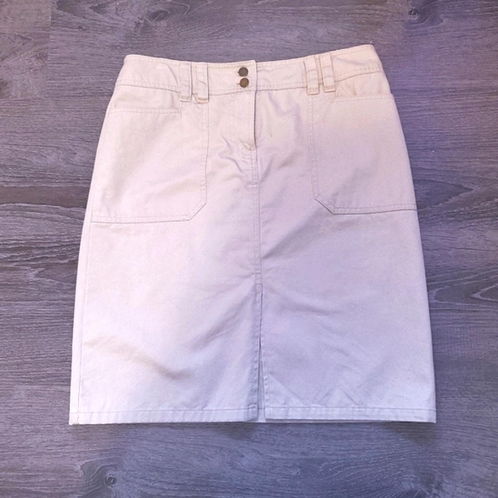 New York & Company Khaki Mini Skirt
